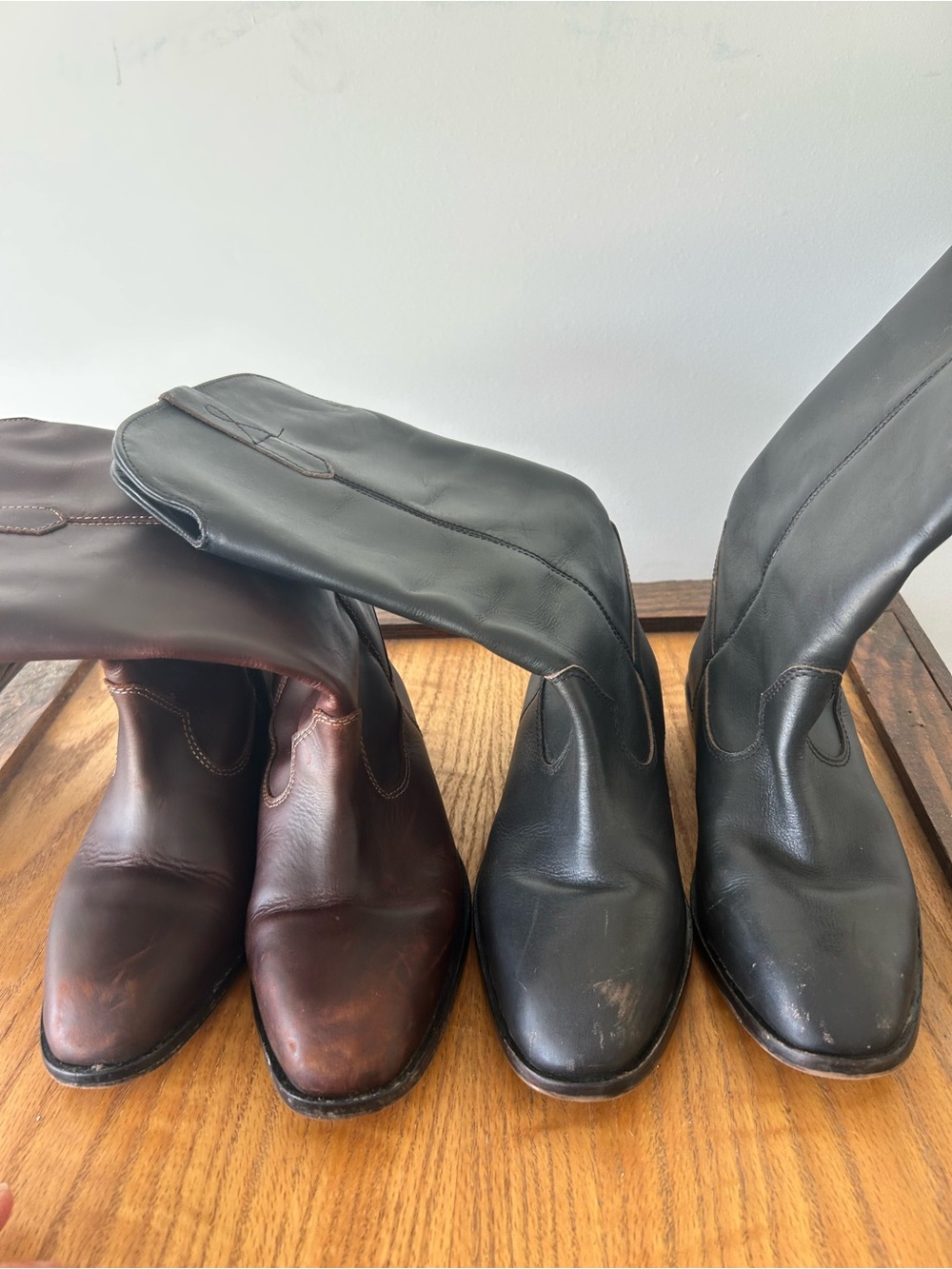 Zara girls riding cowgirl leather  boots 2 pairs